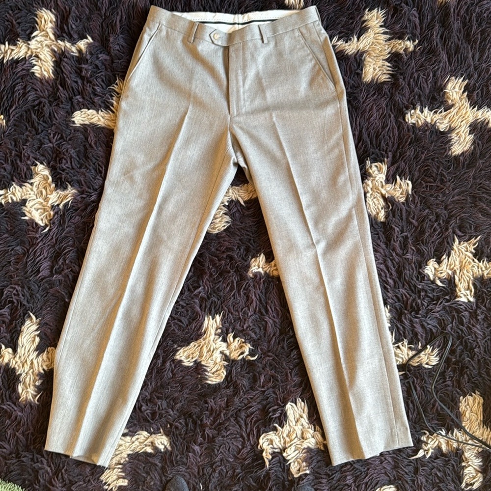 LAUREN RALPH LAUREN TROUSER (tan, slim fit, 34W x 32L)